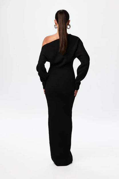 Knit Off-Shoulder Maxi