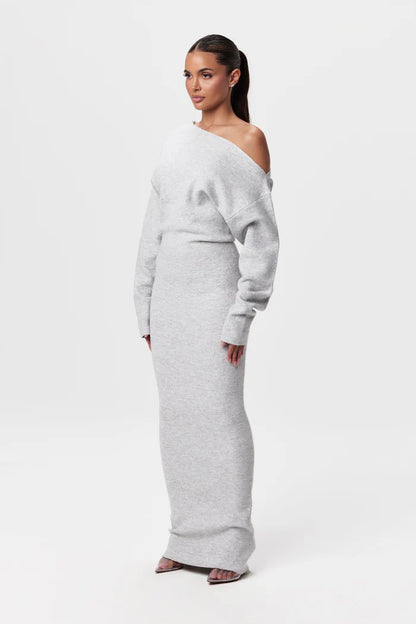 Knit Off-Shoulder Maxi