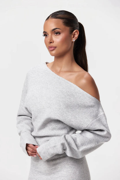 Knit Off-Shoulder Maxi